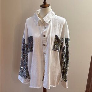 Wren + Glory Hand Painted Denim Jacket O/S